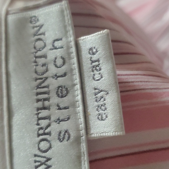 Worthington Stretch easy care Small size with stripe buttons down blouse - Picture 7 of 15